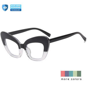 Blue Light Glasses for Computer Anti Glare Oversized Cat Eye Frame - Teddith - US