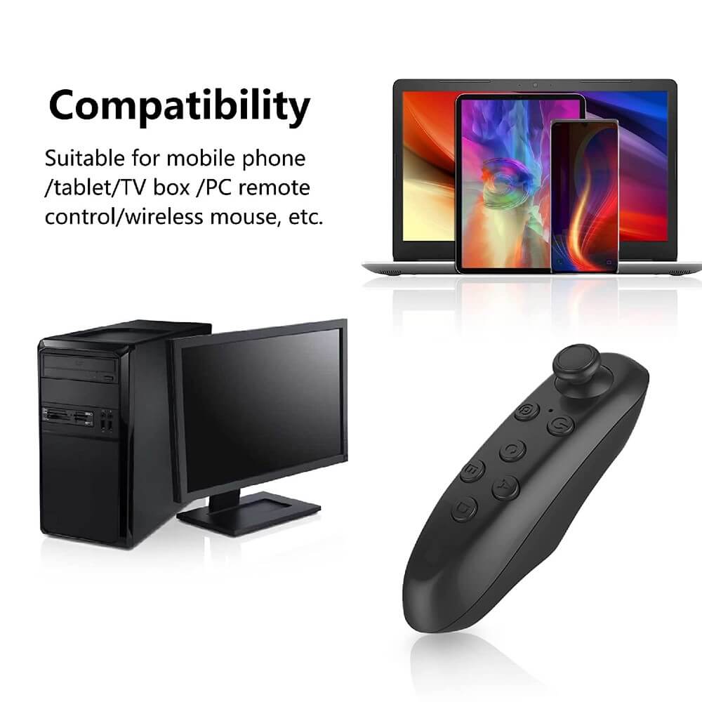 VR Remote Controller Bluetooth Gamepad Control Video Game Selfie E-Book Nook Page Mouse Virtual Reality Headset PC Tablet Laptop iPhone Smart Phone - Teddith - US