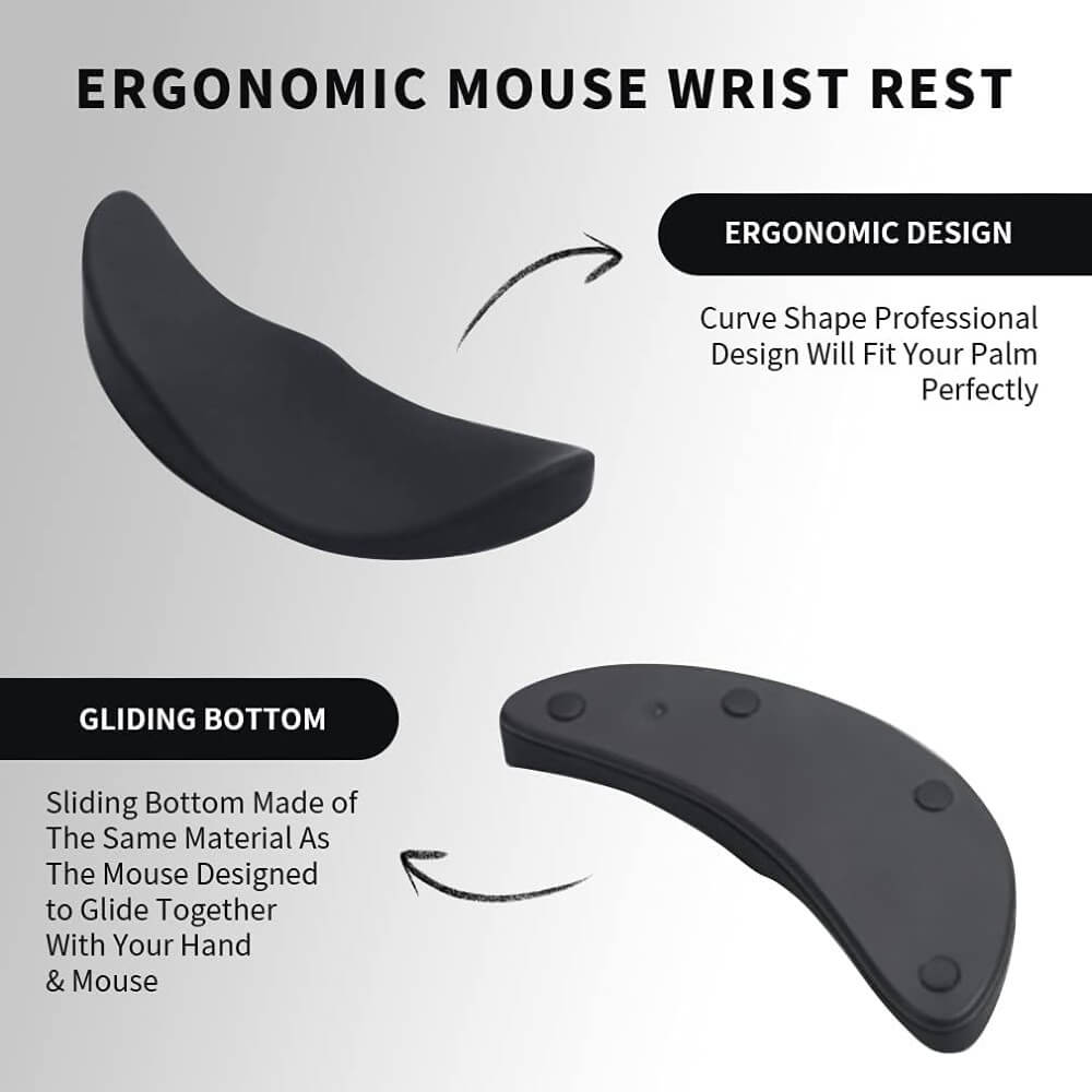 Ergonomic Mouse Wrist Rest Carpal Tunnel Support Pain Relief Anti-Fatigue Easy Glide Computer Laptop Gaming - Teddith - US