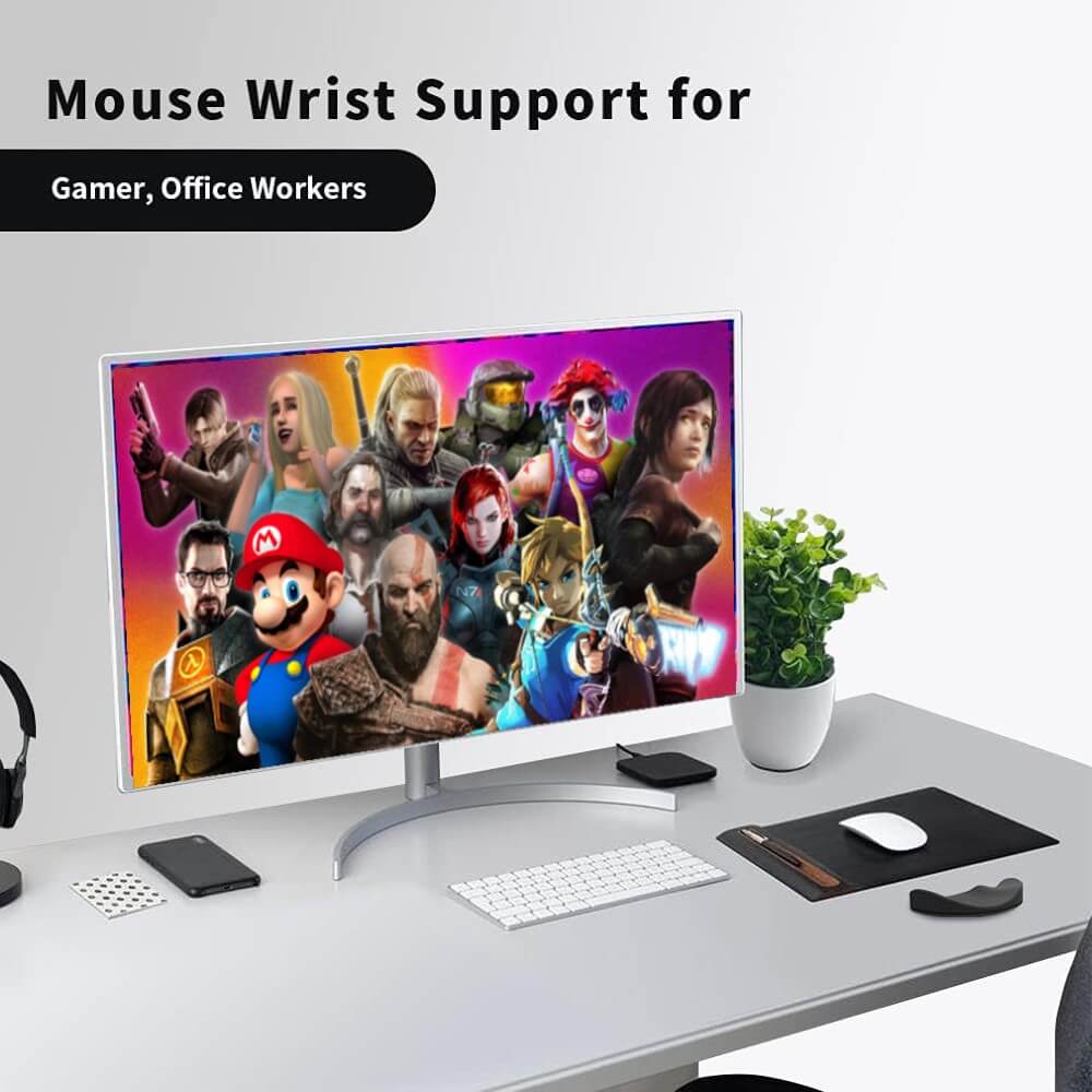 Ergonomic Mouse Wrist Rest Carpal Tunnel Support Pain Relief Anti-Fatigue Easy Glide Computer Laptop Gaming - Teddith - US