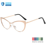Blue Light Glasses for Computer Anti Glare Cat Eye Metal Frame - Teddith - US