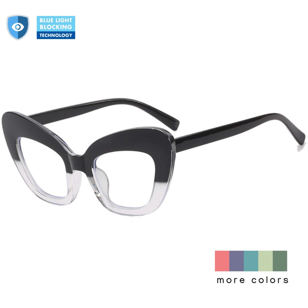 Blue Light Glasses for Computer Anti Glare Oversized Cat Eye Frame - Teddith - US