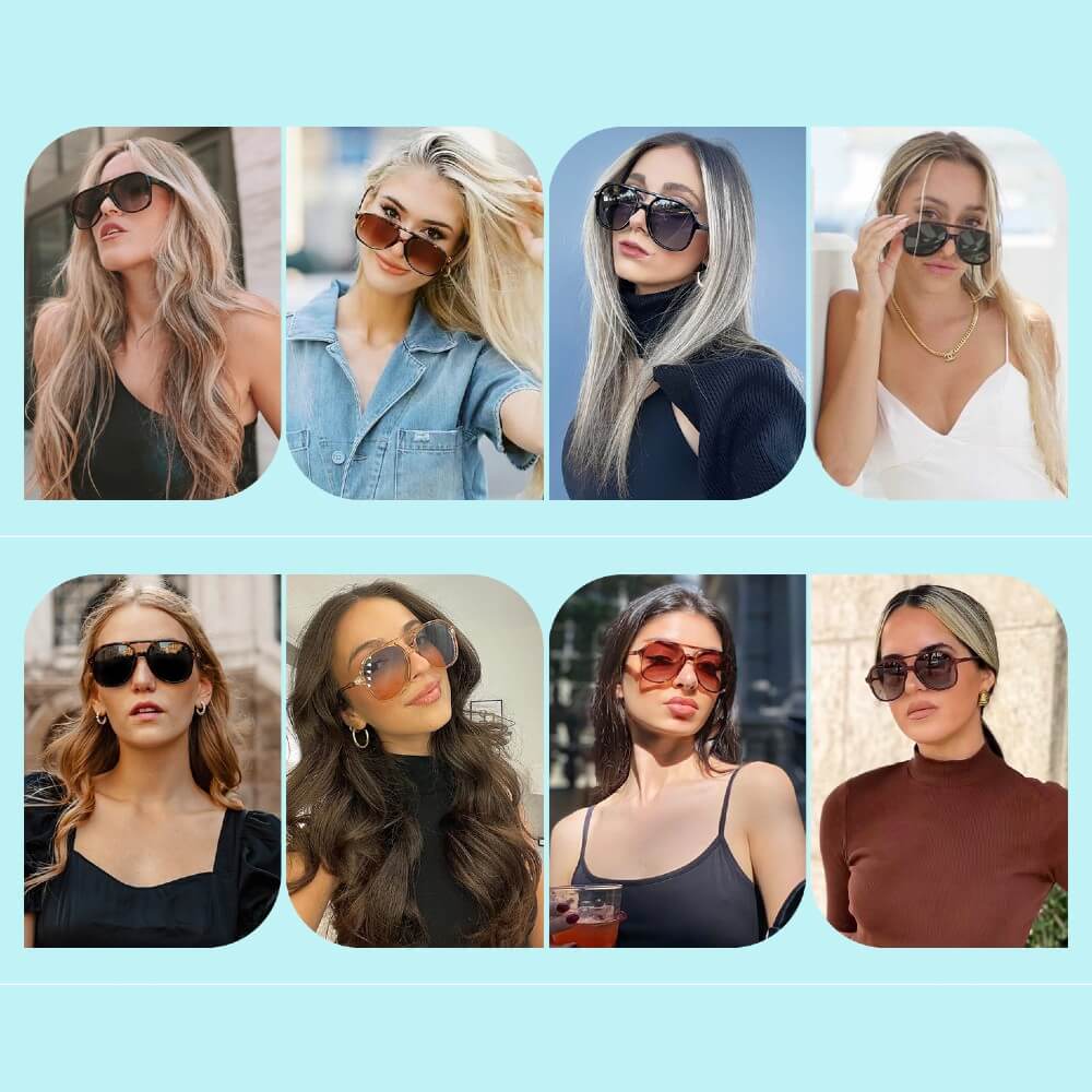 Retro Polarized Aviator Sunglasses for Women Men Classic 70s Vintage Trendy Pilot Frame - Teddith - US