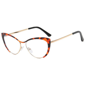 Blue Light Glasses for Computer Anti Glare Cat Eye Metal Frame - Teddith - US