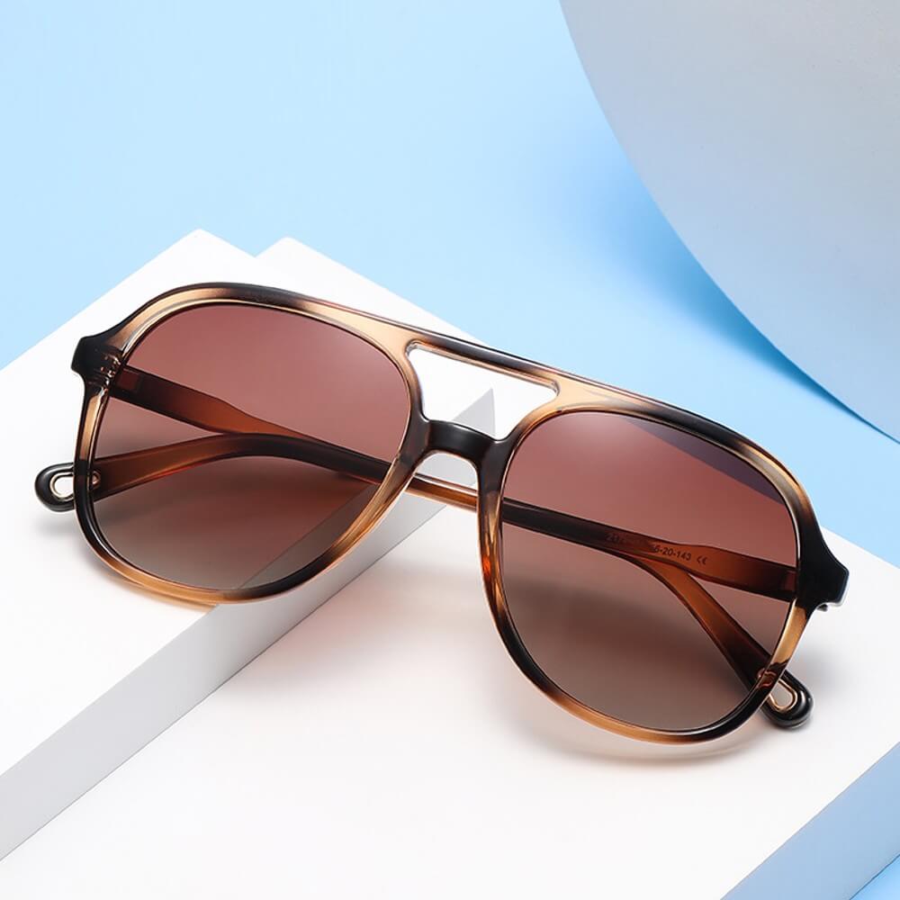 Retro Polarized Aviator Sunglasses for Women Men Classic 70s Vintage Trendy Pilot Frame - Teddith - US