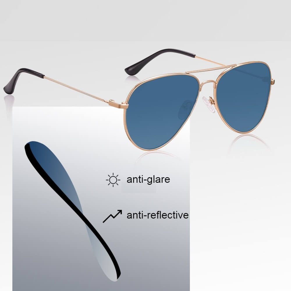 Aviator Polarized Reverse Sunglasses Anti-Glare 100% UV Protection Inverted Lens - Teddith - US