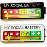 My Social Battery Pin Creative Lapel Slider Pin Fun Enamel Sentiment Pin 7 Days a Week - Teddith - US