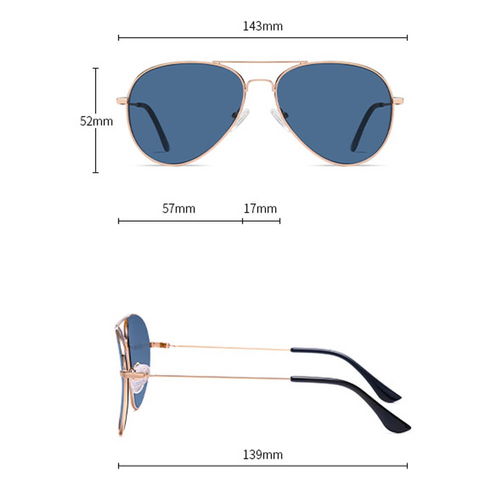 Aviator Polarized Reverse Sunglasses Anti-Glare 100% UV Protection Inverted Lens - Teddith - US