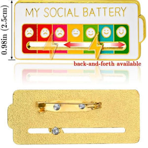 My Social Battery Pin Creative Lapel Slider Pin Fun Enamel Sentiment Pin 7 Days a Week - Teddith - US