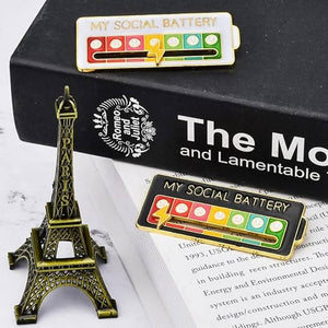 My Social Battery Pin Creative Lapel Slider Pin Fun Enamel Sentiment Pin 7 Days a Week - Teddith - US