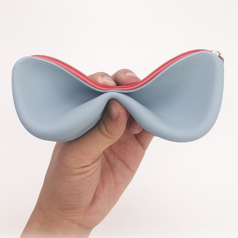 Large Silicone Sunglasses Pouch Case with Zipper Eyeglasses Organizer Soft Bag - Teddith - US