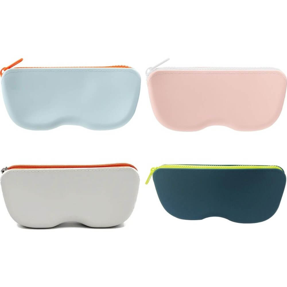Large Silicone Sunglasses Pouch Case with Zipper Eyeglasses Organizer Soft Bag - Teddith - US