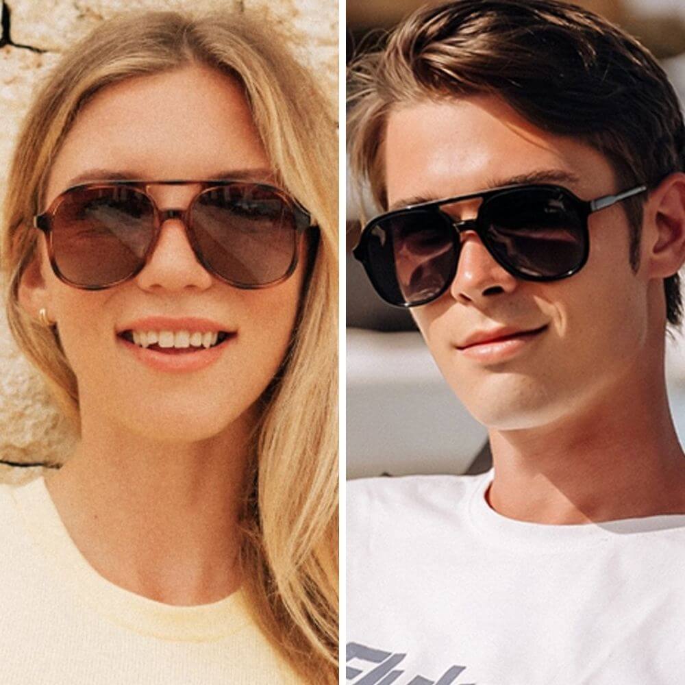 Retro Polarized Aviator Sunglasses for Women Men Classic 70s Vintage Trendy Pilot Frame - Teddith - US