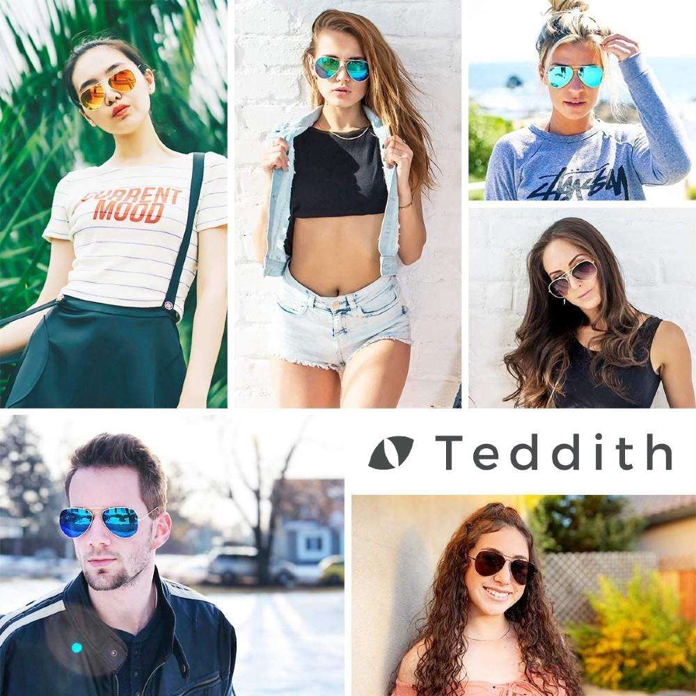 Aviator Sunglasses for Women and Men | Teddith AU | Polarized Lenses UV Protection | Aluminium Frame - Teddith - US