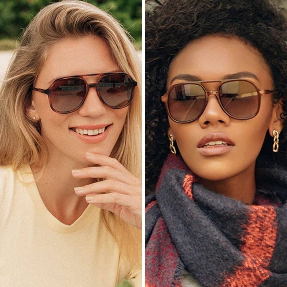 Retro Polarized Aviator Sunglasses for Women Men Classic 70s Vintage Trendy Pilot Frame - Teddith - US