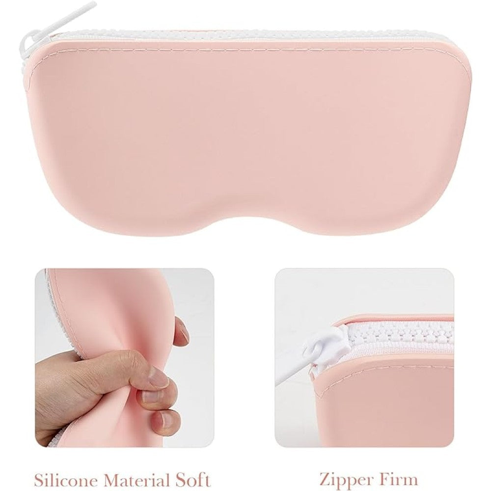 Large Silicone Sunglasses Pouch Case with Zipper Eyeglasses Organizer Soft Bag - Teddith - US