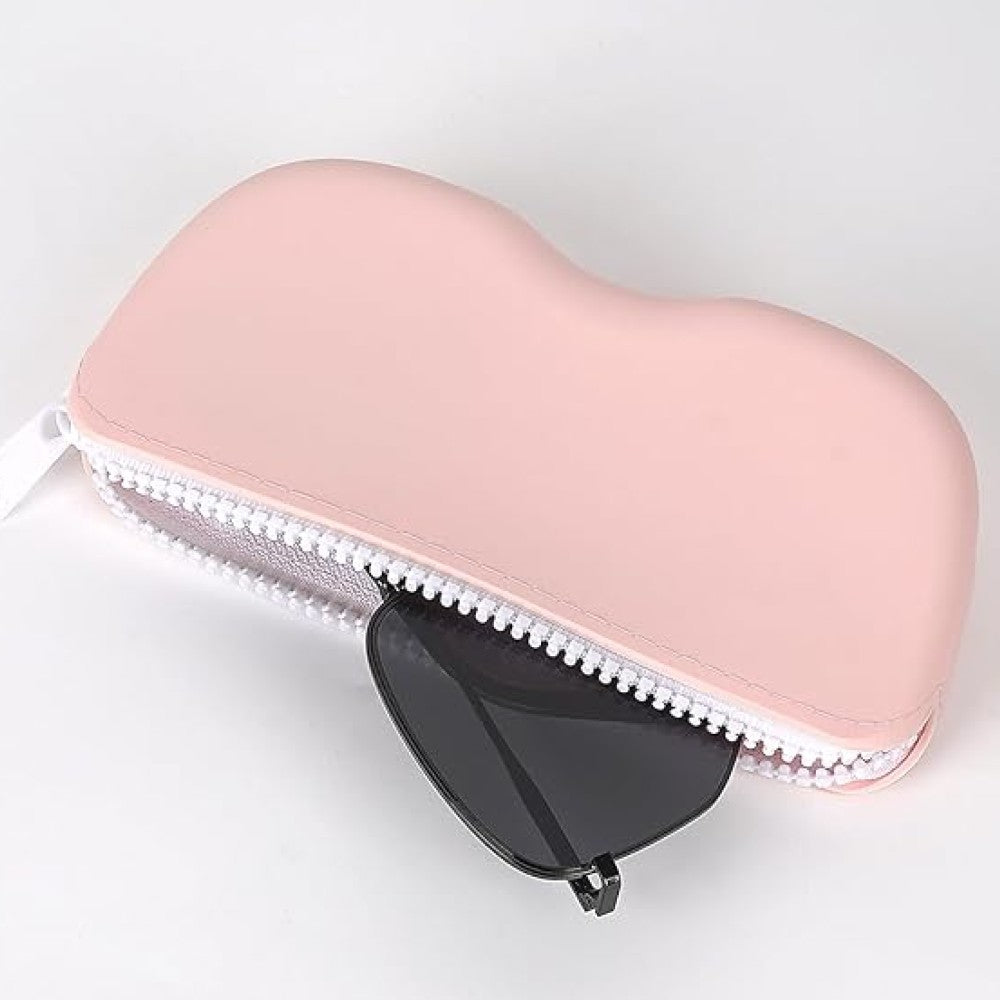 Large Silicone Sunglasses Pouch Case with Zipper Eyeglasses Organizer Soft Bag - Teddith - US