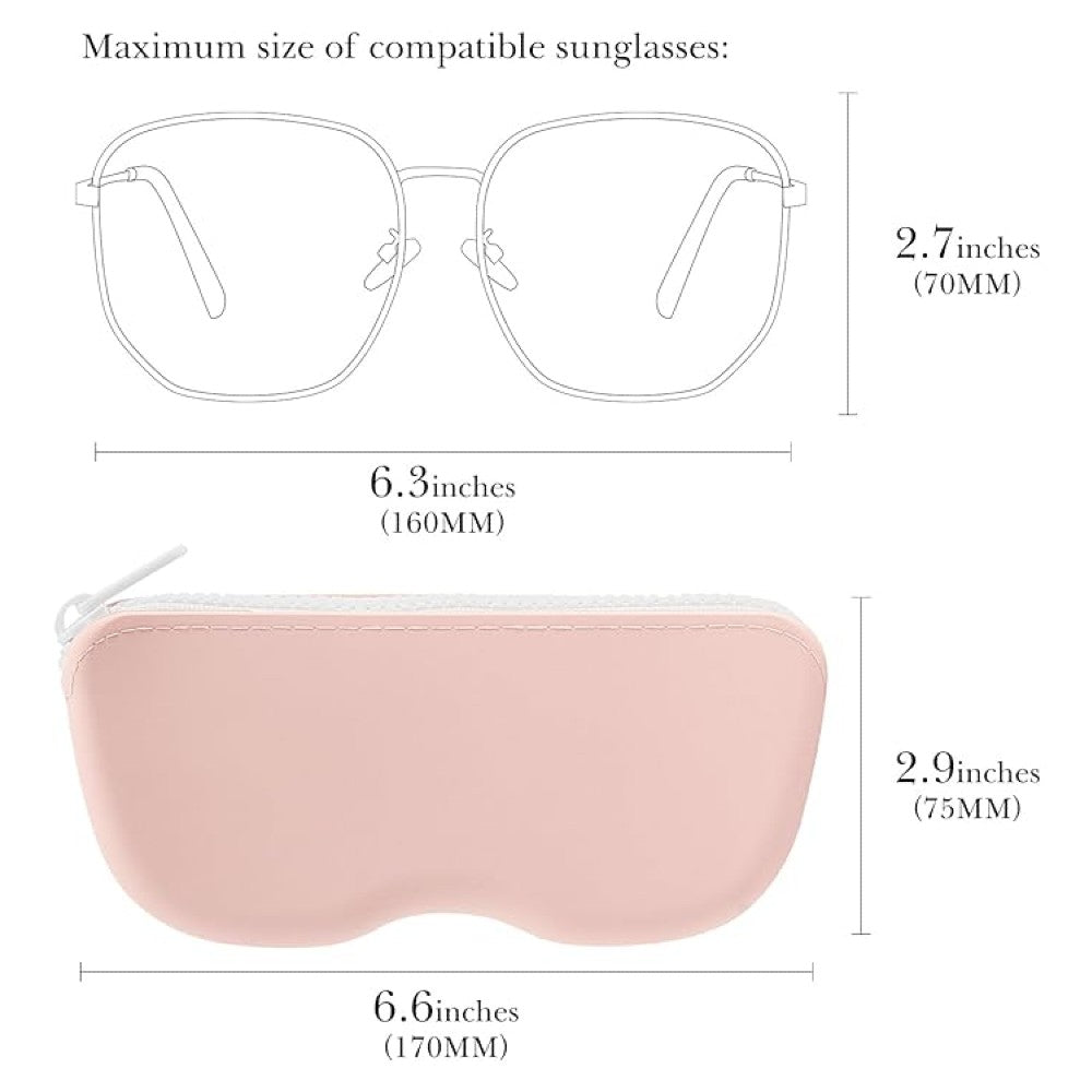 Large Silicone Sunglasses Pouch Case with Zipper Eyeglasses Organizer Soft Bag - Teddith - US