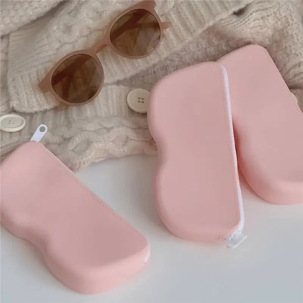 Large Silicone Sunglasses Pouch Case with Zipper Eyeglasses Organizer Soft Bag - Teddith - US