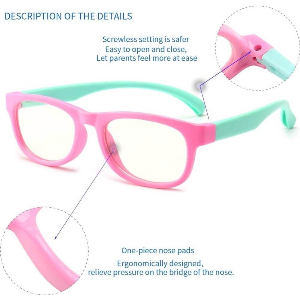 Blue Light Blocking Computer Screen Reading Glasses for Kids Ages [3-9] - Malik - Teddith - US