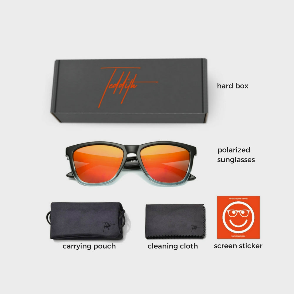 Polarized Sunglasses for Men / Women Gradient Wayfarer Frame - Red - Teddith - US
