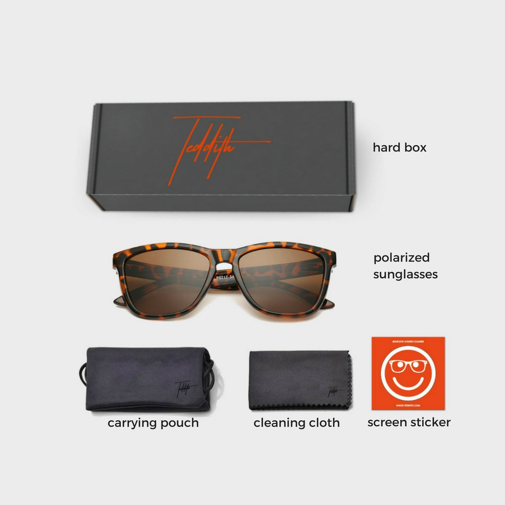 Polarized Sunglasses for Men/Women Gradient Wayfarer Frame - Leopard - Teddith - US