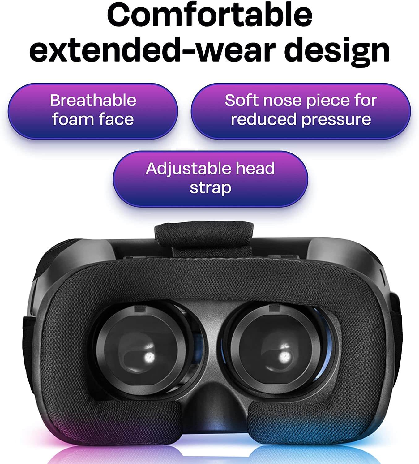 Blue Light Blocking VR Headset Compatible with iPhone Android Metaverse Virtual Reality Goggles Mobile Games 3D Movies - Teddith - US