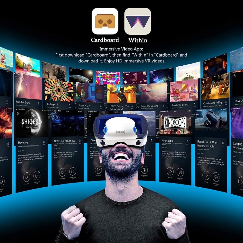 VR Headset Virtual Reality Goggles 3D Glasses Blocking Blue Light for iPhone Android Samsung Smartphones - Teddith - US