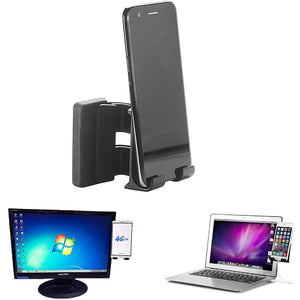 Laptop Phone Holder Adjustable Side Mount Clip Computer Monitor Slim Portable Smartphone Stand - Teddith - US