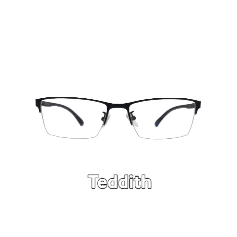 Blue Light Glasses for Computer Anti Glare Half Rim Rectangle Frame - Teddith - US