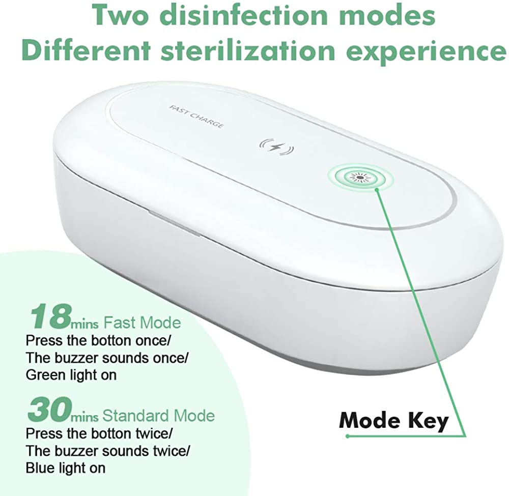UV Sterilizer Box Ultraviolet Light Bacteria Sanitizer Disinfection Box Wireless Charger - Teddith - US
