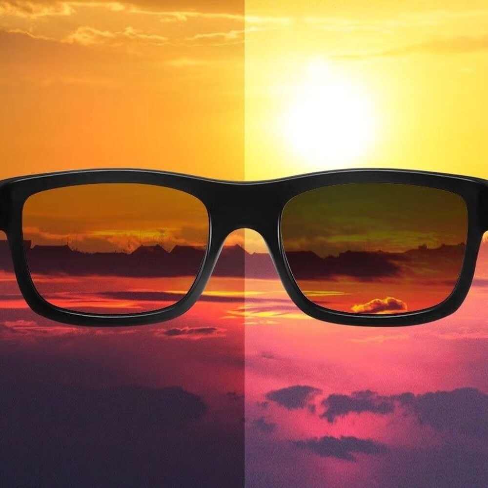 Electrochromic Polarized Sunglasses Automatically Tint UV Blocking Lenses Square Frame - Teddith - US