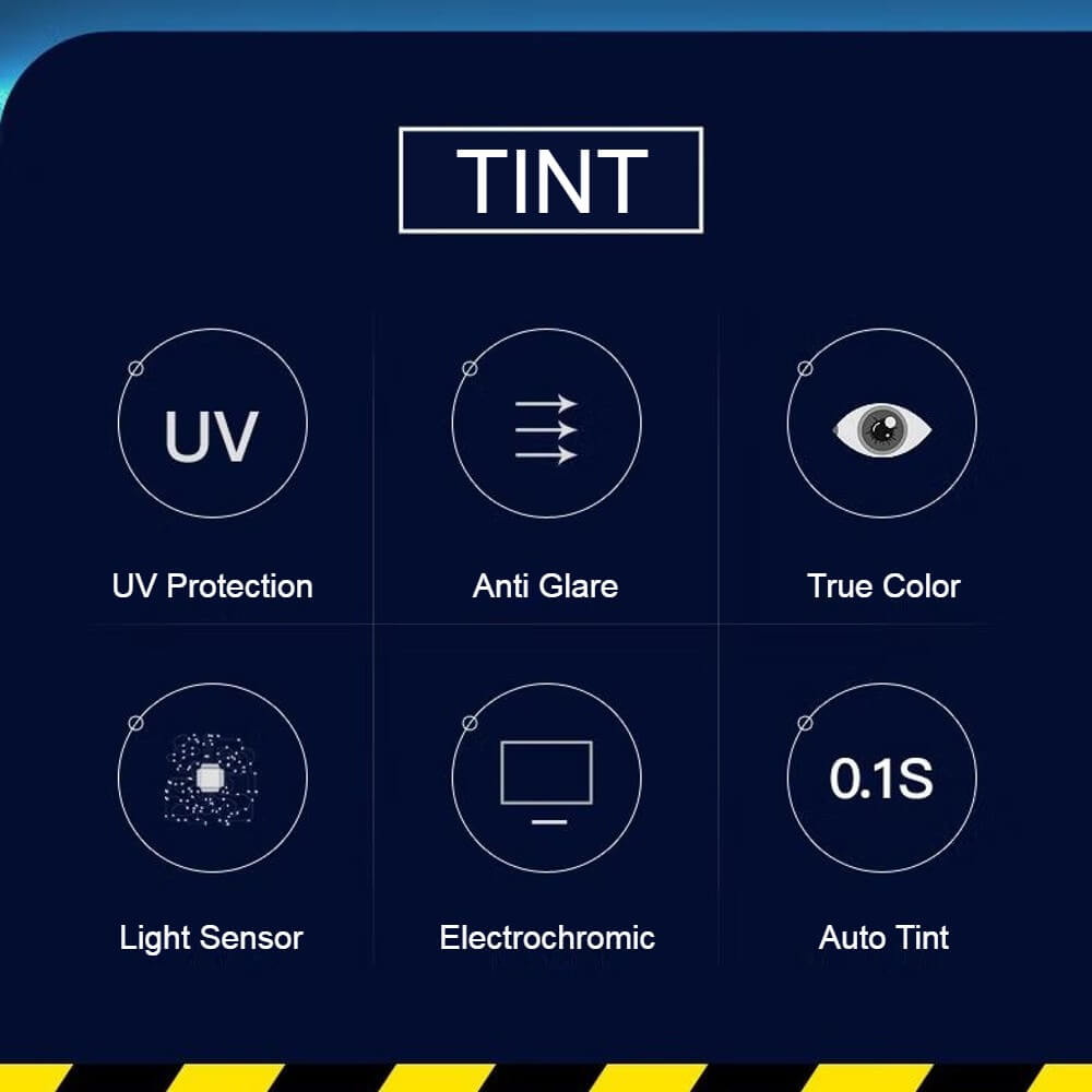 Electrochromic Polarized Sunglasses Automatically Tint UV Blocking Lenses Square Frame - Teddith - US