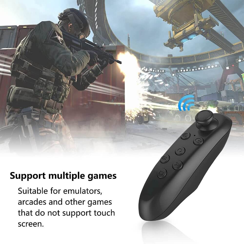 VR Remote Controller Bluetooth Gamepad Control Video Game Selfie E-Book Nook Page Mouse Virtual Reality Headset PC Tablet Laptop iPhone Smart Phone - Teddith - US