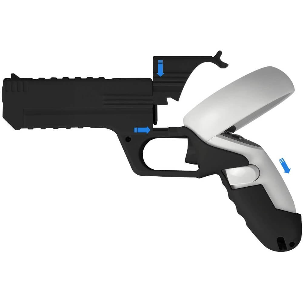 VR Game Gun for Oculus Quest 2 Enhanced Gaming Experience Controllers Pistol Case Compatible with Pistol Whip VR Games - Teddith - US