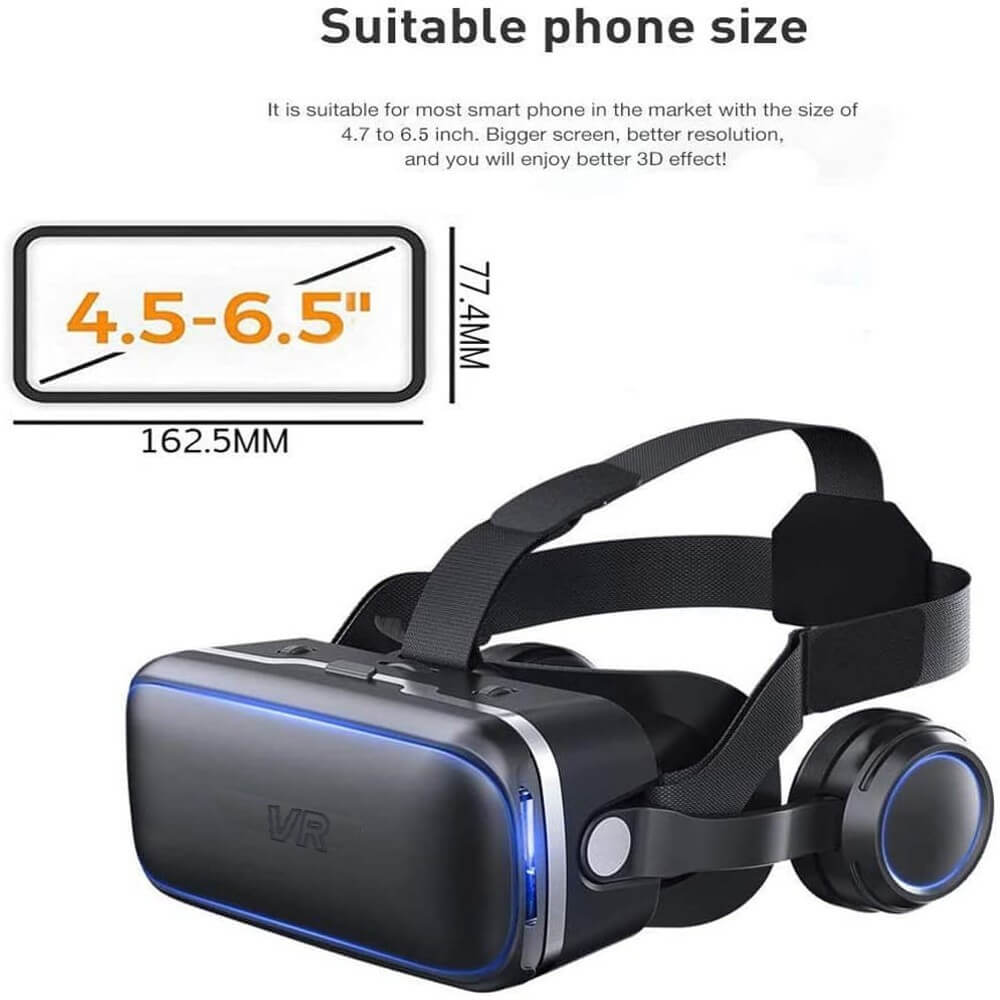 VR Headset with Remote Control 3D Glasses Virtual Reality Headset for Metaverse VR Games 3D Movies iPhone and Android - Teddith - US