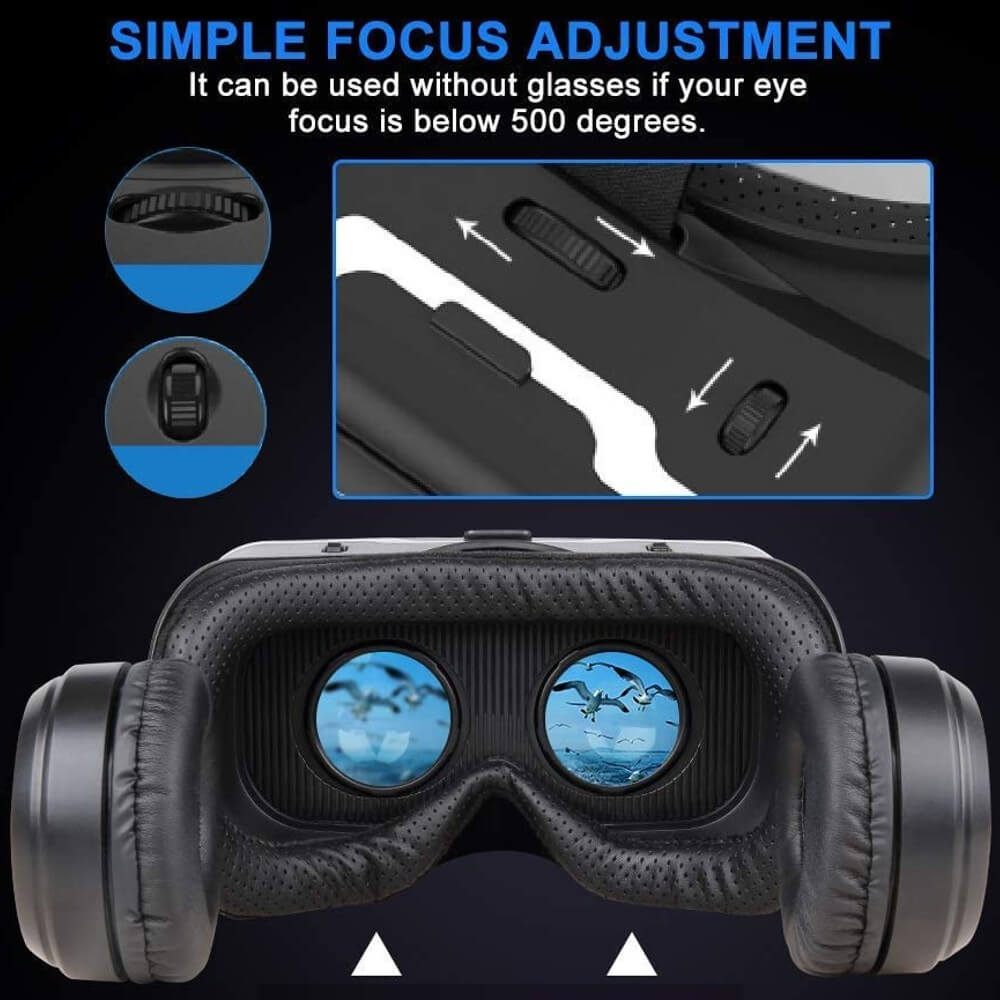 VR Headset with Remote Control 3D Glasses Virtual Reality Headset for Metaverse VR Games 3D Movies iPhone and Android - Teddith - US