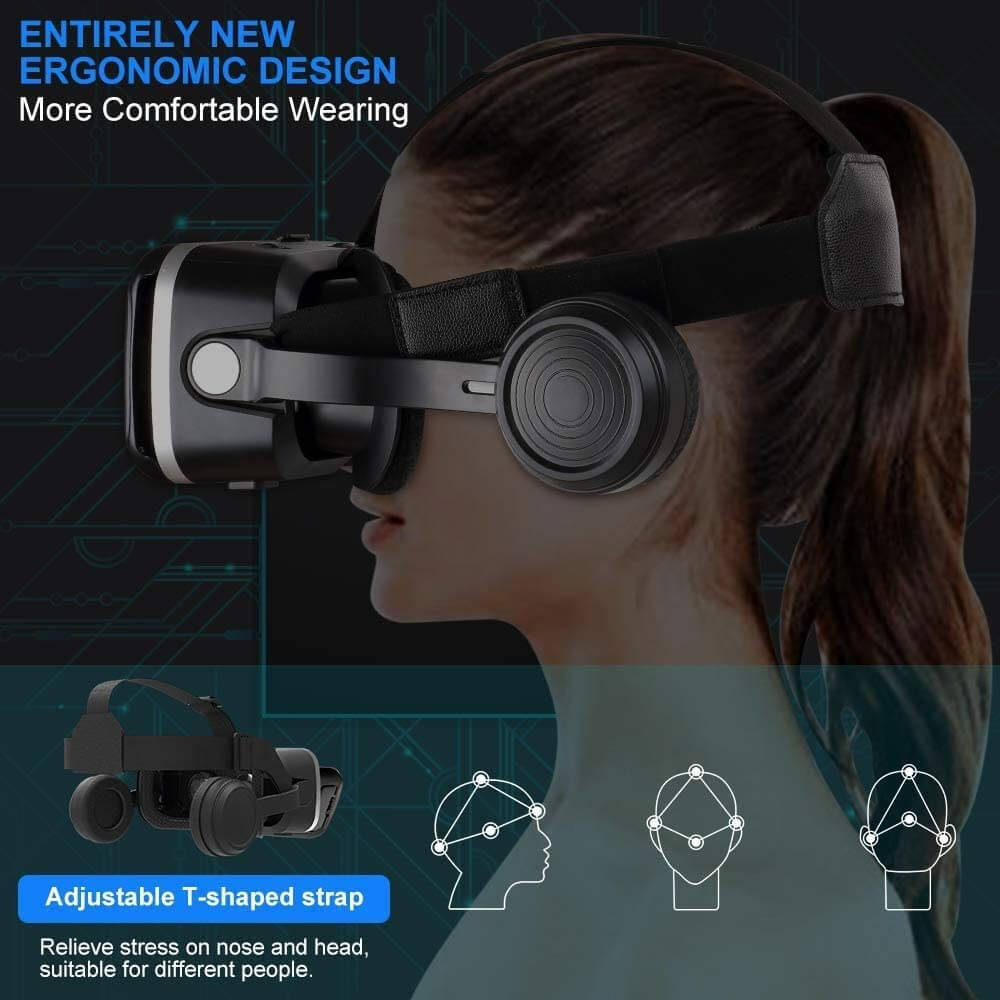 VR Headset with Remote Control 3D Glasses Virtual Reality Headset for Metaverse VR Games 3D Movies iPhone and Android - Teddith - US