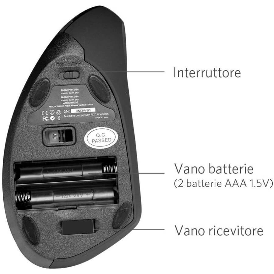 Wireless Right-Handed Vertical Ergonomic Mouse - Teddith - US