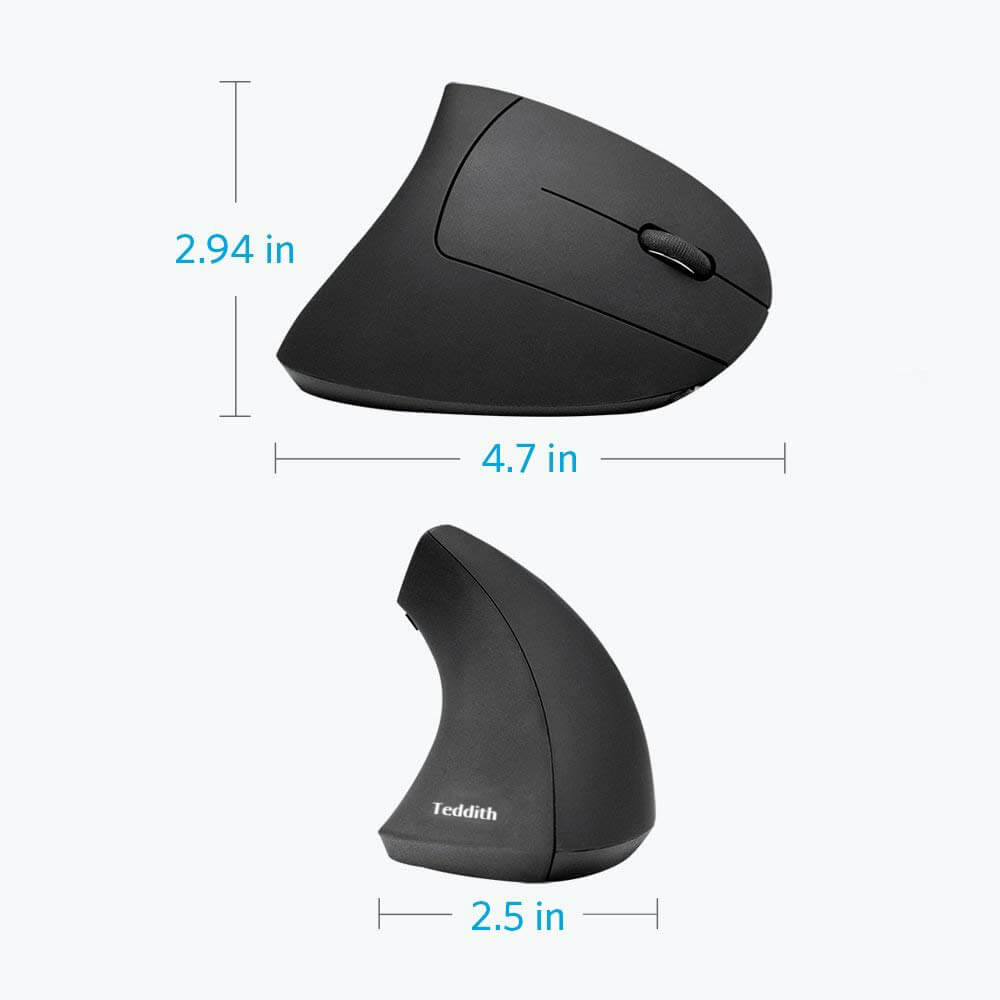 Wireless Right-Handed Vertical Ergonomic Mouse - Teddith - US