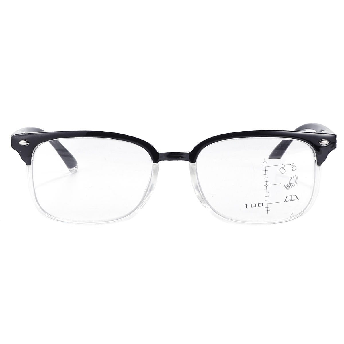 Blue Light Blocking Progressive Multifocal Reading Glasses - B/Clear - Teddith - US