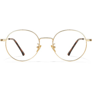 Round Blue Light Glasses Wire Frame UV Blocking Computer Eyewear Clear Lens - Gigi - Teddith - US