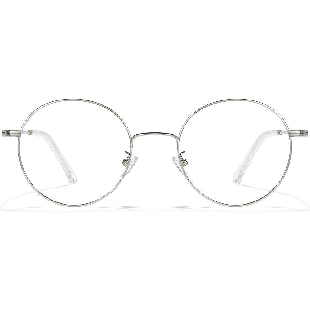 Round Blue Light Glasses Wire Frame UV Blocking Computer Eyewear Clear Lens - Gigi - Teddith - US