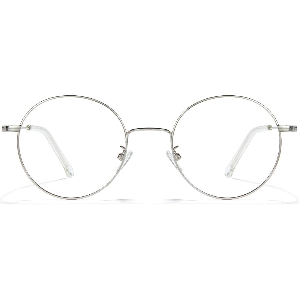 Round Blue Light Glasses Wire Frame UV Blocking Computer Eyewear Clear Lens - Gigi - Teddith - US