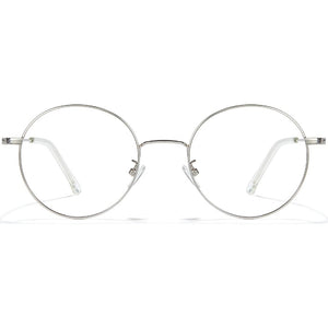 Round Blue Light Glasses Wire Frame UV Blocking Computer Eyewear Clear Lens - Gigi - Teddith - US