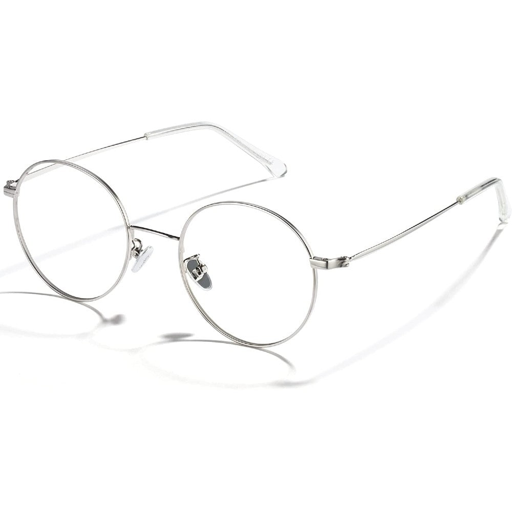 Round Blue Light Glasses Wire Frame UV Blocking Computer Eyewear Clear Lens - Gigi - Teddith - US