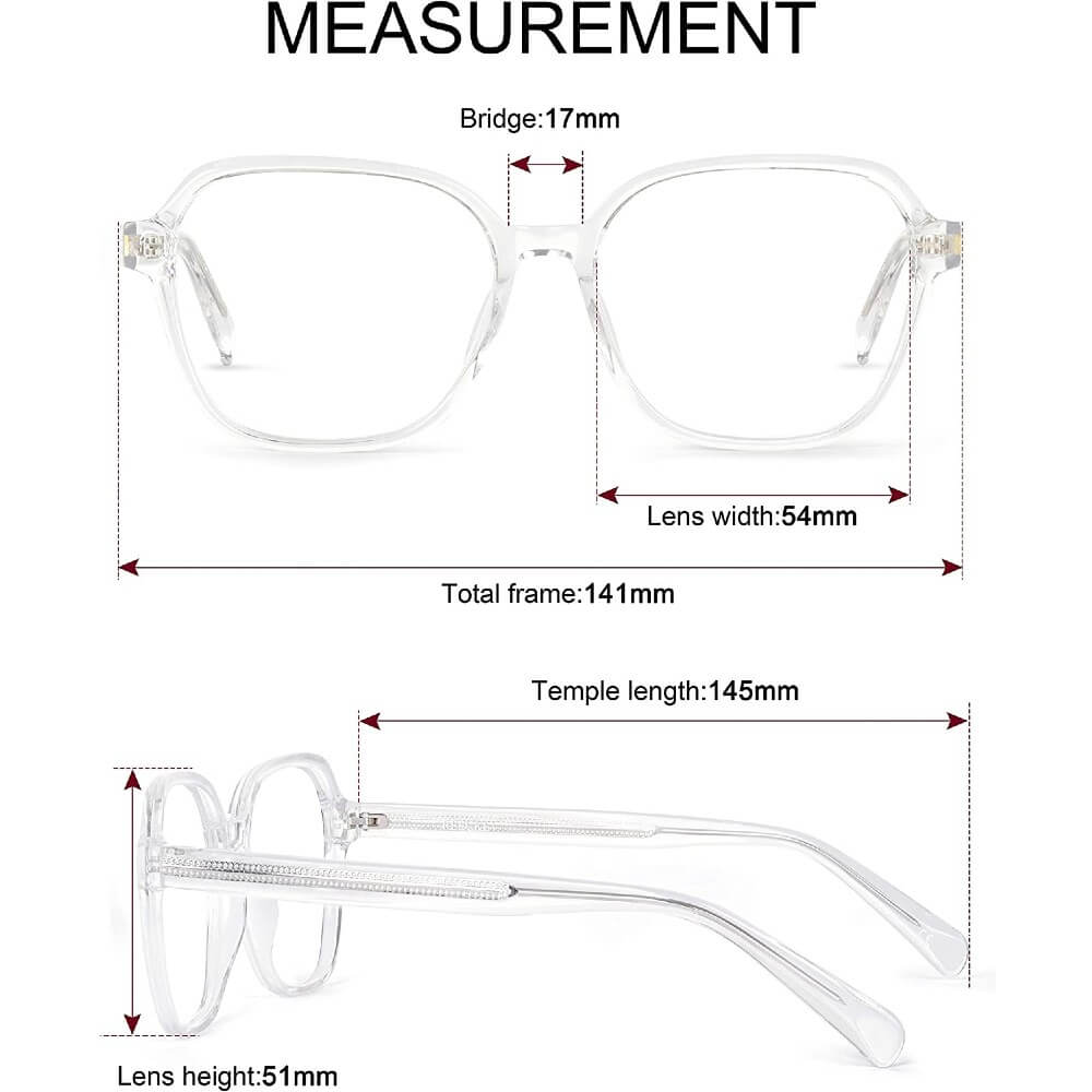 Blue Light Blocking Glasses for Computer Gaming Square Frame - Gaia - Teddith - US