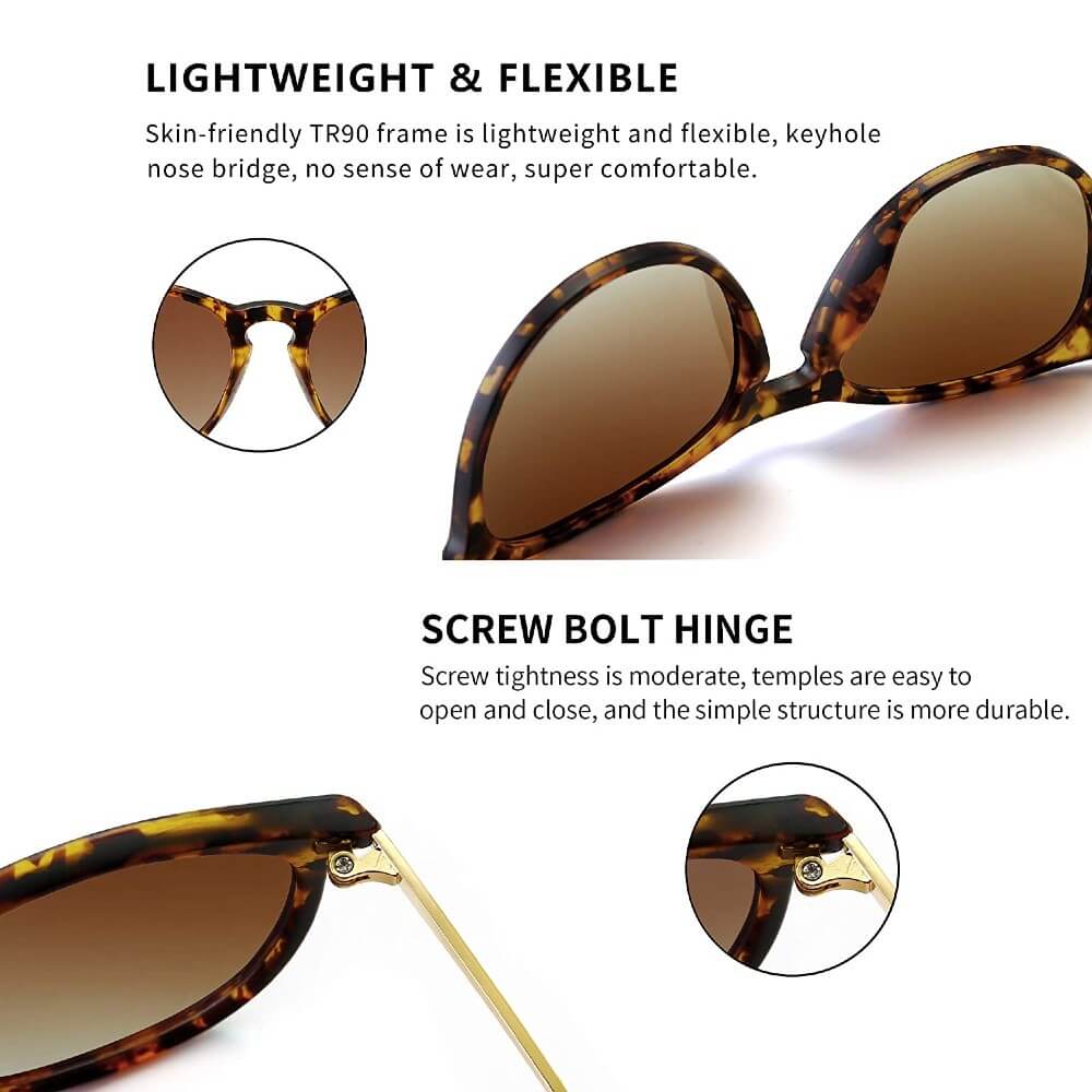 Polarized Sunglasses for Women Vintage Retro Round Frame - Maggie - Teddith - US