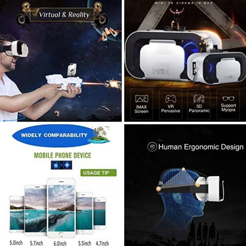 VR Headset Virtual Reality Goggles 3D Glasses Blocking Blue Light for iPhone Android Samsung Smartphones - Teddith - US