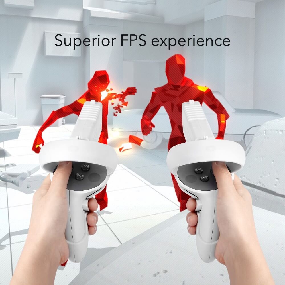 VR Game Gun for Oculus Quest 2 Enhanced Gaming Experience Controllers Pistol Case Compatible with Pistol Whip VR Games - Teddith - US